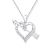 Thumbnail Image 0 of Heart and Arrow Necklace 1/15 ct tw Diamonds Sterling Silver