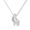 Thumbnail Image 1 of Giraffe Necklace Diamond Accents Sterling Silver