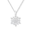 Thumbnail Image 0 of Snowflake Necklace 1/2 ct tw Diamonds 10K White Gold