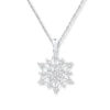 Thumbnail Image 1 of Snowflake Necklace 1/2 ct tw Diamonds 10K White Gold