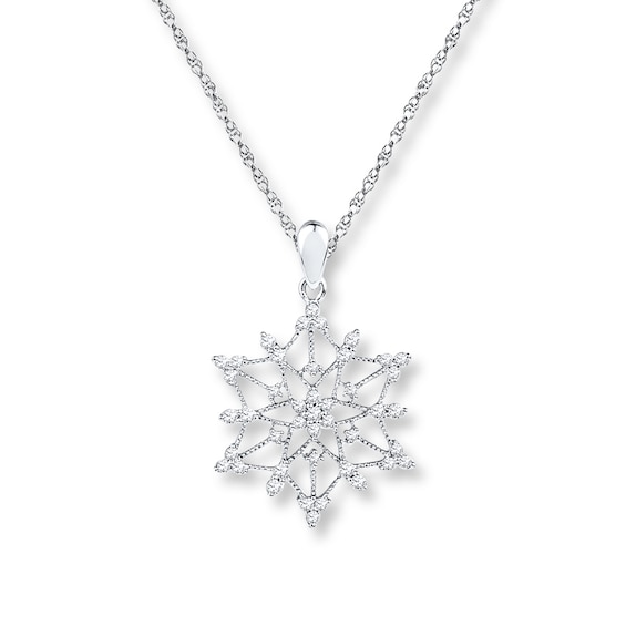 Snowflake Necklace 1/2 ct tw Diamonds 10K White Gold | Kay