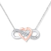 Thumbnail Image 1 of Infinity Necklace 1/20 ct tw Diamonds Sterling Silver & 10K Rose Gold
