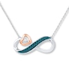 Thumbnail Image 1 of Infinity Necklace 1/20 ct tw Diamonds Sterling Silver & 10K Rose Gold