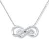 Thumbnail Image 0 of Double Infinity Necklace 1/8 ct tw Diamonds Sterling Silver