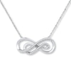Thumbnail Image 1 of Double Infinity Necklace 1/8 ct tw Diamonds Sterling Silver