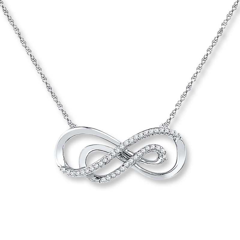 Main Image 1 of Double Infinity Necklace 1/8 ct tw Diamonds Sterling Silver