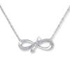 Thumbnail Image 1 of Infinity Arrow Necklace 1/20 ct tw Diamonds Sterling Silver