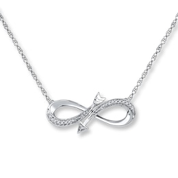 Infinity Arrow Necklace 1/20 ct tw Diamonds Sterling Silver