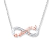 Thumbnail Image 0 of Infinity Necklace 1/15 ct tw Diamonds Sterling Silver & 10K Rose Gold