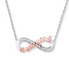 Thumbnail Image 0 of Infinity Necklace 1/15 ct tw Diamonds Sterling Silver & 10K Rose Gold