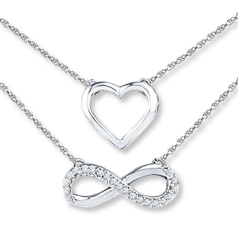Main Image 1 of Infinity Heart Necklace 1/20 ct tw Diamonds Sterling Silver