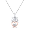 Thumbnail Image 0 of Diamond Owl Necklace 1/20 carat tw Sterling Silver & 10K Rose Gold