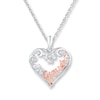 Grandma Necklace 1/20 ct tw Diamonds Sterling Silver & 10K Rose Gold