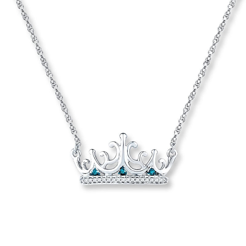 Main Image 1 of Crown Necklace 1/15 ct tw Diamonds Sterling Silver