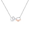 Mom Heart Necklace 1/20 ct tw Diamonds Sterling Silver & 10K Rose Gold