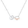Mom Heart Necklace 1/20 ct tw Diamonds Sterling Silver & 10K Rose Gold