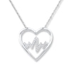 Thumbnail Image 0 of Heartbeat Necklace 1/10 ct tw Diamonds Sterling Silver