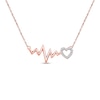 Thumbnail Image 0 of Heartbeat Necklace 1/20 ct tw Diamonds 10K Rose Gold
