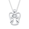 Unstoppable Love 1/6 ct tw Necklace Sterling Silver Angel