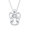 Thumbnail Image 1 of Unstoppable Love 1/6 ct tw Necklace Sterling Silver Angel 18&quot;