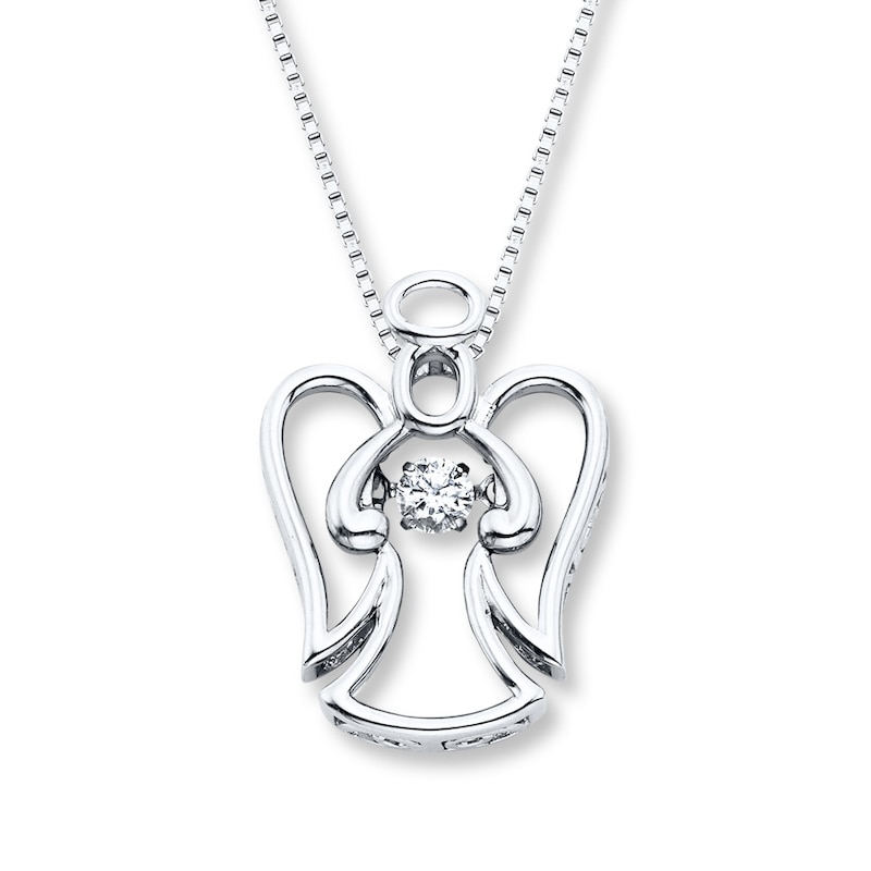 Unstoppable Love 1/6 ct tw Necklace Sterling Silver Angel