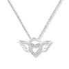 Thumbnail Image 0 of Winged Heart Diamond Accents Sterling Silver Necklace