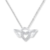 Thumbnail Image 1 of Winged Heart Diamond Accents Sterling Silver Necklace