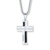 Thumbnail Image 0 of Men's Cross Necklace Diamond Accents Stainless Steel