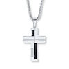Thumbnail Image 1 of Men's Cross Necklace Diamond Accents Stainless Steel