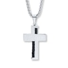Thumbnail Image 2 of Men's Cross Necklace Diamond Accents Stainless Steel