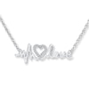 Thumbnail Image 1 of Heartbeat Necklace 1/15 ct tw Diamonds Sterling Silver