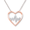 Thumbnail Image 1 of Heartbeat Necklace 1/10 ct tw Diamonds 10K Rose Gold