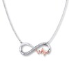 Thumbnail Image 0 of Infinity Necklace 1/20 ct tw Diamonds Sterling Silver & 10K Rose Gold