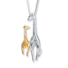 Thumbnail Image 3 of Giraffe Necklace 1/20 ct tw Diamonds Sterling Silver & 10K Yellow Gold