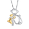 Thumbnail Image 1 of Monkey Necklace 1/8 ct tw Diamonds Sterling Silver & 10K Yellow Gold