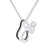 Thumbnail Image 0 of Penguin Necklace 1/15 ct tw Black Diamonds Sterling Silver