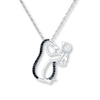 Thumbnail Image 1 of Penguin Necklace 1/15 ct tw Black Diamonds Sterling Silver