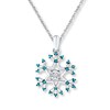 Thumbnail Image 1 of Snowflake Necklace 1/8 ct tw Diamonds Sterling Silver 18&quot;