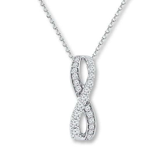 C ctw Emerald Infinity Pendant Necklace w// Diamond Accent with Chain 0.33Ct