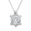 Thumbnail Image 1 of Unstoppable Love 1/15 ct tw Necklace Sterling Silver Turtle 18&quot;