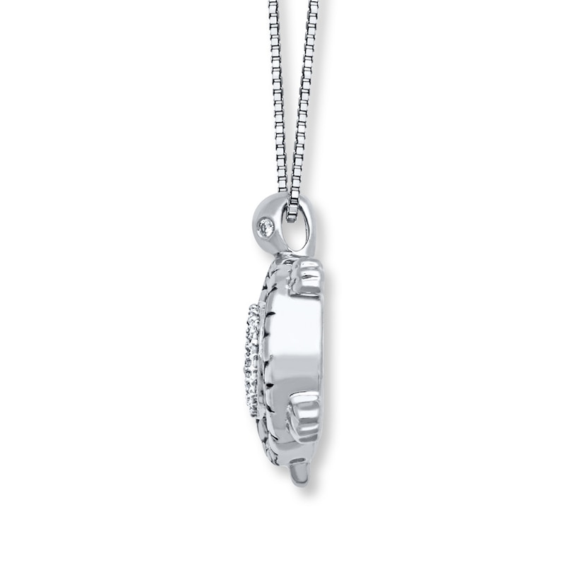 Main Image 2 of Unstoppable Love 1/15 ct tw Necklace Sterling Silver Turtle 18&quot;