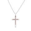 Thumbnail Image 0 of Diamond Cross Necklace 1/15 ct tw Sterling Silver & 10K Rose Gold