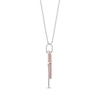 Diamond Cross Necklace 1/15 ct tw Sterling Silver & 10K Rose Gold
