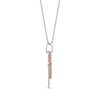 Diamond Cross Necklace 1/15 ct tw Sterling Silver & 10K Rose Gold