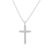 Diamond Cross Necklace 1/15 ct tw Sterling Silver & 10K Rose Gold