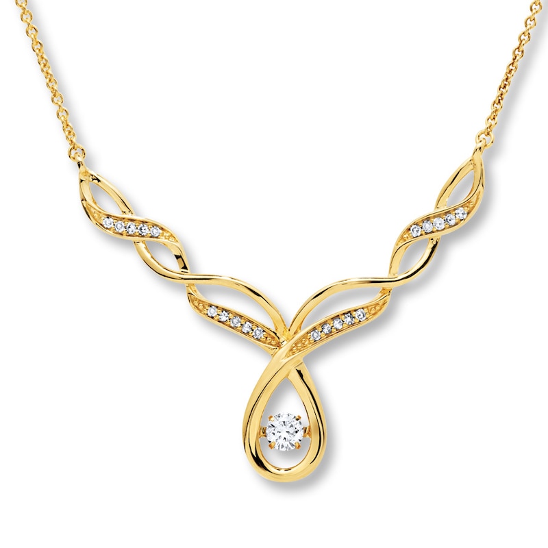 Unstoppable Love Necklace 1/4 ct tw Round-cut 10K Yellow Gold