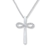 Thumbnail Image 0 of Infinity Cross Necklace 1/15 ct tw Diamonds Sterling Silver