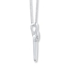 Thumbnail Image 1 of Infinity Cross Necklace 1/15 ct tw Diamonds Sterling Silver