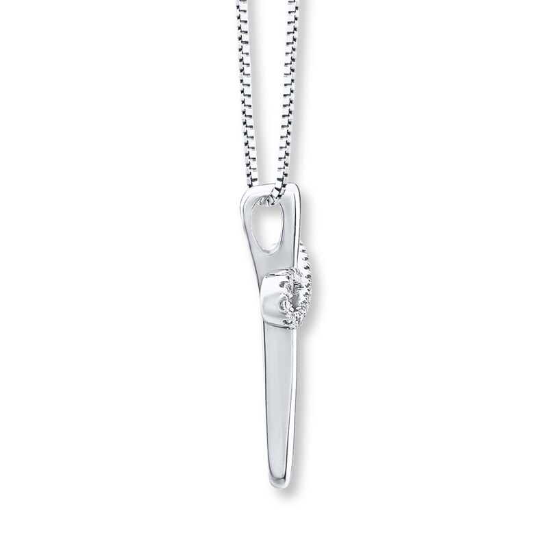 Infinity Cross Necklace 1/15 ct tw Diamonds Sterling Silver