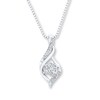 Thumbnail Image 0 of Diamond Necklace 1/10 ct tw Round-cut Sterling Silver